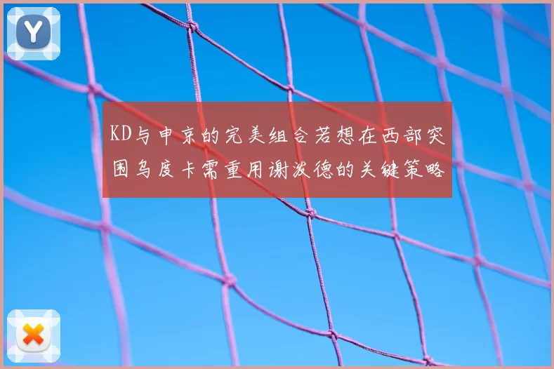 KD与申京的完美组合若想在西部突围乌度卡需重用谢泼德的关键策略